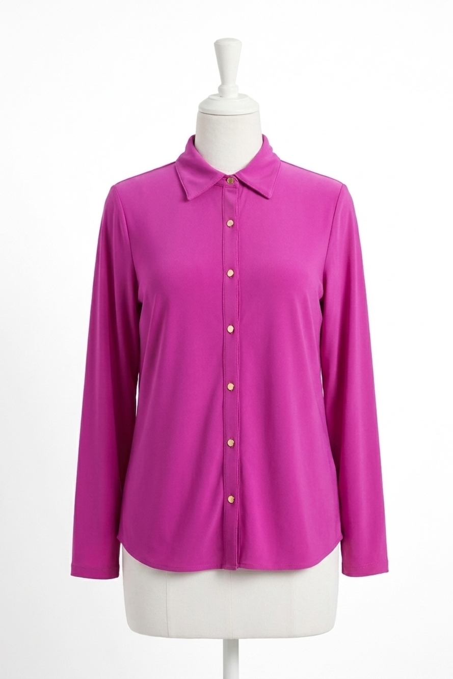 NEW JOSEPH RIBKOFF siliky knit button front shirt in cosovos